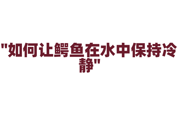 "如何让鳄鱼在水中保持冷静"